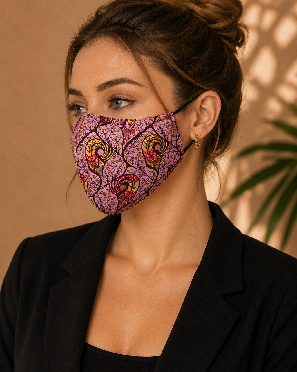 Blush Bloom Ankara Face Mask