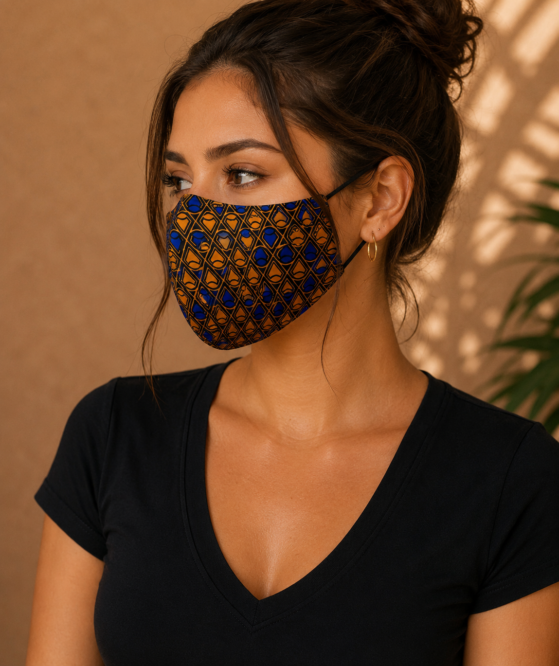 Talking Drums Ankara Face Mask