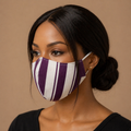 Royal Purple Striped Kente Cloth Face Mask by Katawano